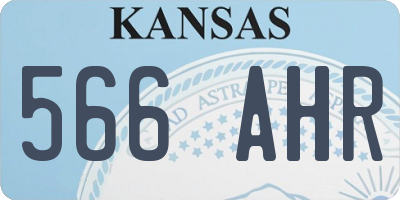 KS license plate 566AHR