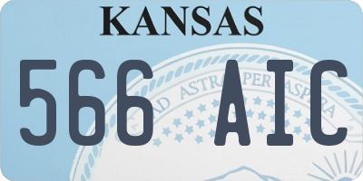 KS license plate 566AIC