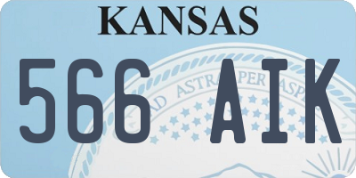 KS license plate 566AIK