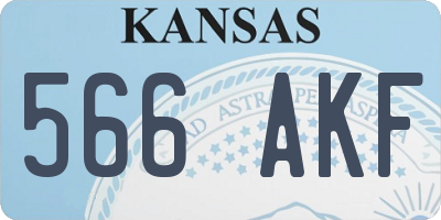 KS license plate 566AKF