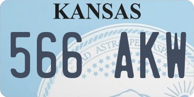 KS license plate 566AKW