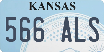 KS license plate 566ALS