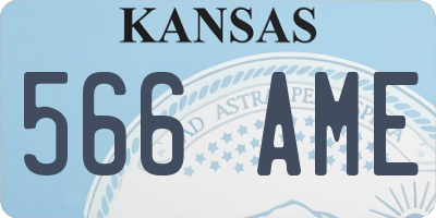 KS license plate 566AME