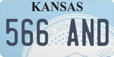 KS license plate 566AND