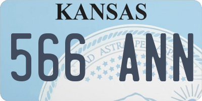 KS license plate 566ANN