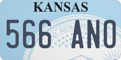 KS license plate 566ANO