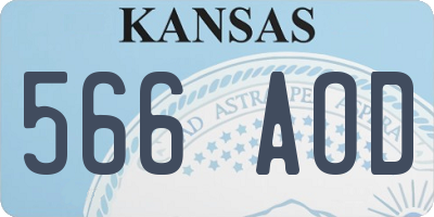 KS license plate 566AOD