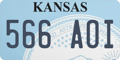 KS license plate 566AOI