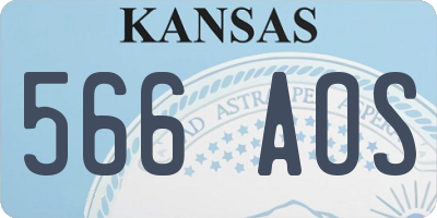 KS license plate 566AOS