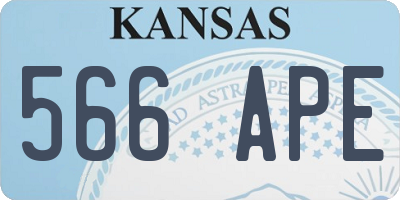 KS license plate 566APE