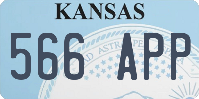 KS license plate 566APP