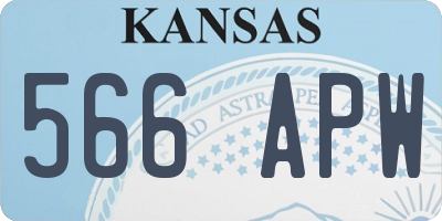 KS license plate 566APW