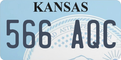 KS license plate 566AQC