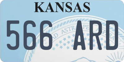KS license plate 566ARD