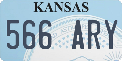 KS license plate 566ARY