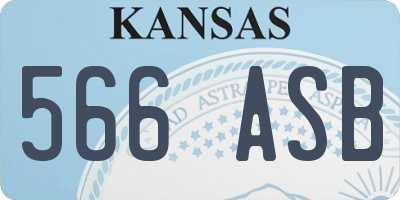KS license plate 566ASB
