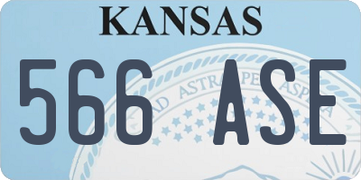 KS license plate 566ASE