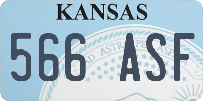 KS license plate 566ASF