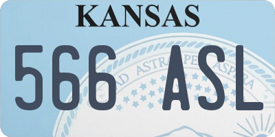 KS license plate 566ASL