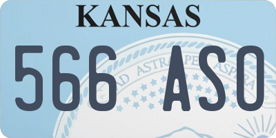 KS license plate 566ASO