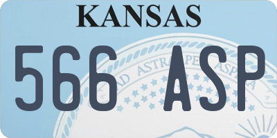 KS license plate 566ASP