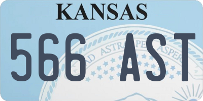 KS license plate 566AST