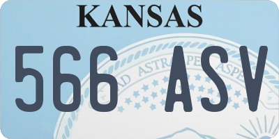 KS license plate 566ASV
