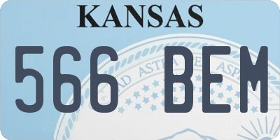 KS license plate 566BEM