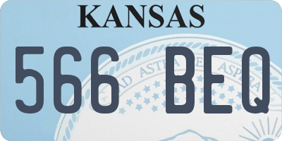 KS license plate 566BEQ