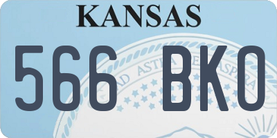 KS license plate 566BKO