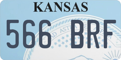 KS license plate 566BRF
