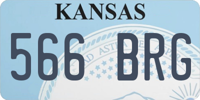 KS license plate 566BRG
