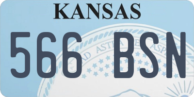KS license plate 566BSN