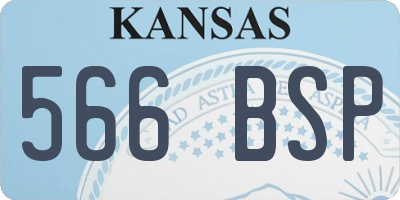 KS license plate 566BSP