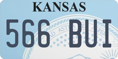 KS license plate 566BUI