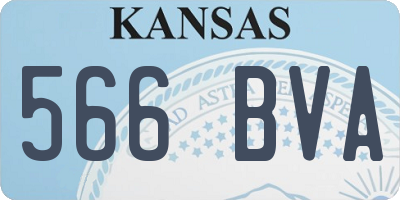 KS license plate 566BVA