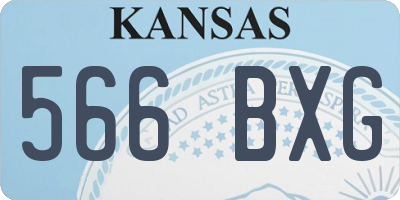 KS license plate 566BXG