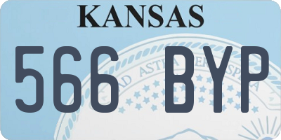 KS license plate 566BYP