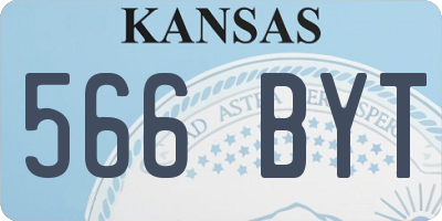 KS license plate 566BYT