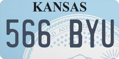 KS license plate 566BYU