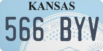 KS license plate 566BYV