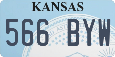 KS license plate 566BYW