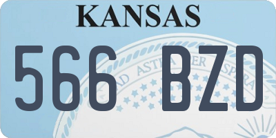 KS license plate 566BZD
