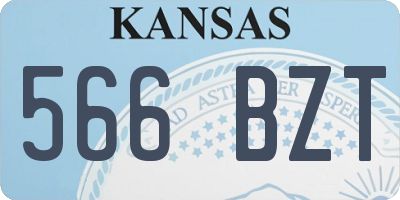 KS license plate 566BZT