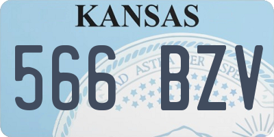 KS license plate 566BZV