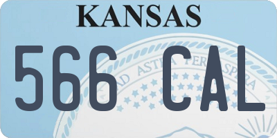 KS license plate 566CAL