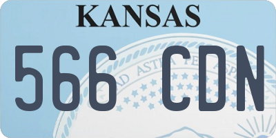 KS license plate 566CDN