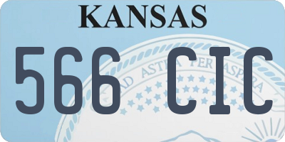 KS license plate 566CIC