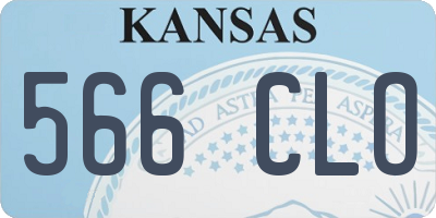 KS license plate 566CLO