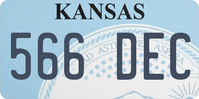 KS license plate 566DEC